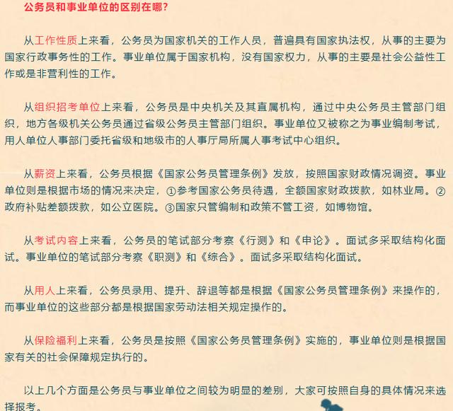 
事业单位和公务员的区别在哪？该怎样选择？看看就知道了!


