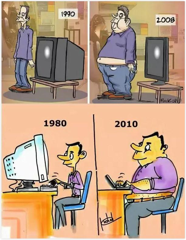 电视和电脑越来越瘦,人却越来越胖了