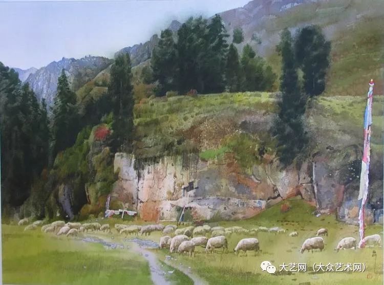 中国水彩画家,湖北美术学院教授刘寿祥水彩静物,风景画作品