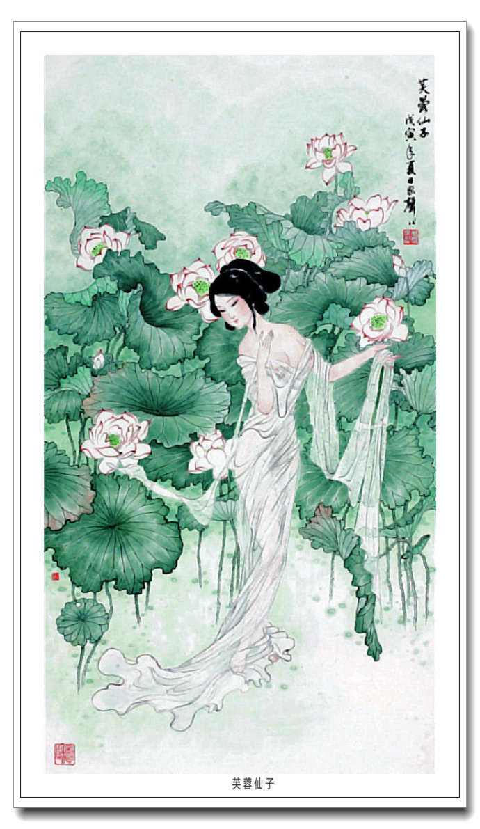 意象雅秀--中国画家郑家声古典仕女画作品赏析_人物画