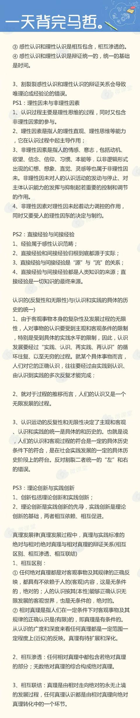 
20考研政治丨马哲4大版块知识汇总，一天背完马哲！


