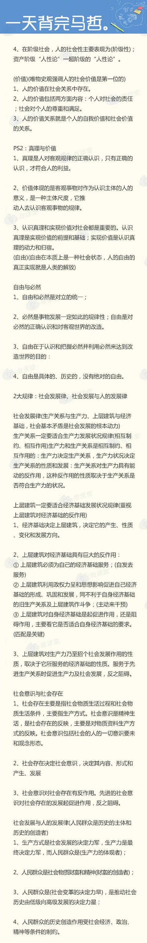 
20考研政治丨马哲4大版块知识汇总，一天背完马哲！



