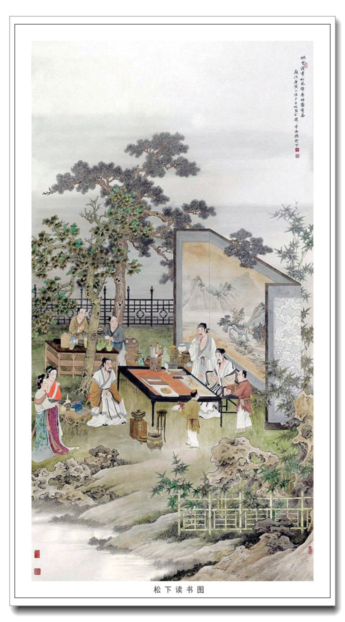 古典清新中国画家李子牧古代人物画作品赏析