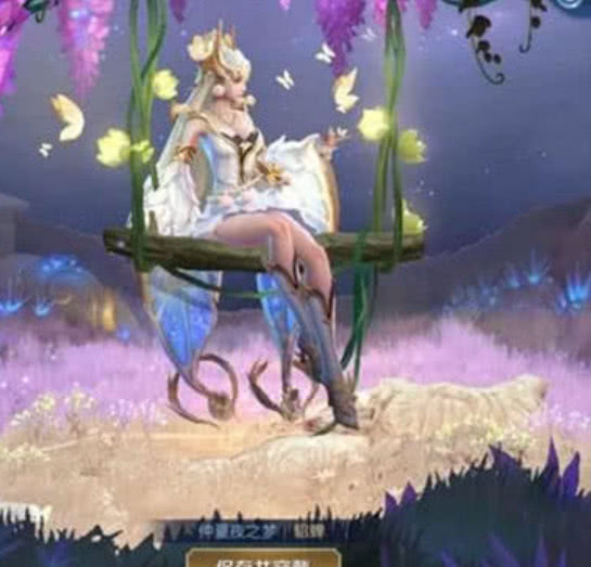 4,金色仲夏夜之梦,这一款皮肤绝对是貂蝉玩家最喜欢的一款皮肤,可以说