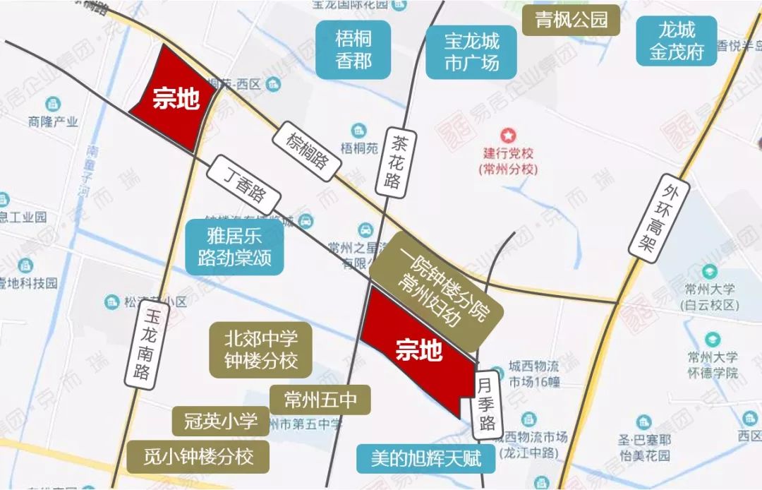 茶花路东侧,玉兰路南侧地块,棕榈路南侧,玉龙南路西侧地块;天宁区中吴