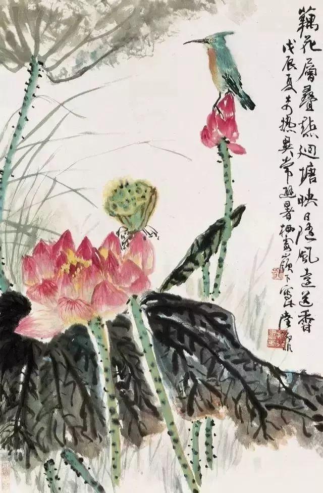 小荷才露尖尖角，赏心悦目的国画荷花作品欣赏_手机搜狐网