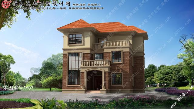 a603号别墅设计图纸及效果图介绍: 占地规格:门面14.5米x深度15.4米 一层面积:149.16平方米 农村自建别墅设计图首层150平方米图纸编号a603 农村三层小别墅, 别墅设计图纸, 农村房屋设计图, 农村自建房设计