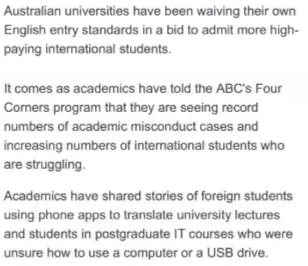 澳洲官媒表示:中国留学生甚至不会说任何英文!
澳洲官媒表示:中国留学生甚至不会说任何英文!