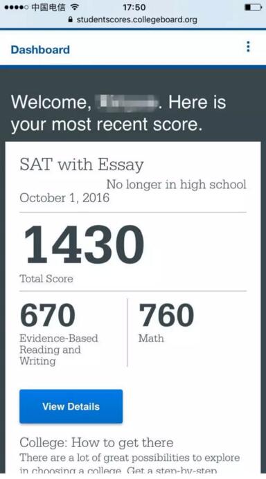 
天道留学中介优秀学子考试案例之安静小女子SAT首考1430


