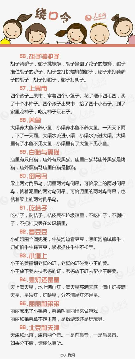 
这100个高难度绕口令，能做到不NG的，绝对是语言天才！挑战一下


