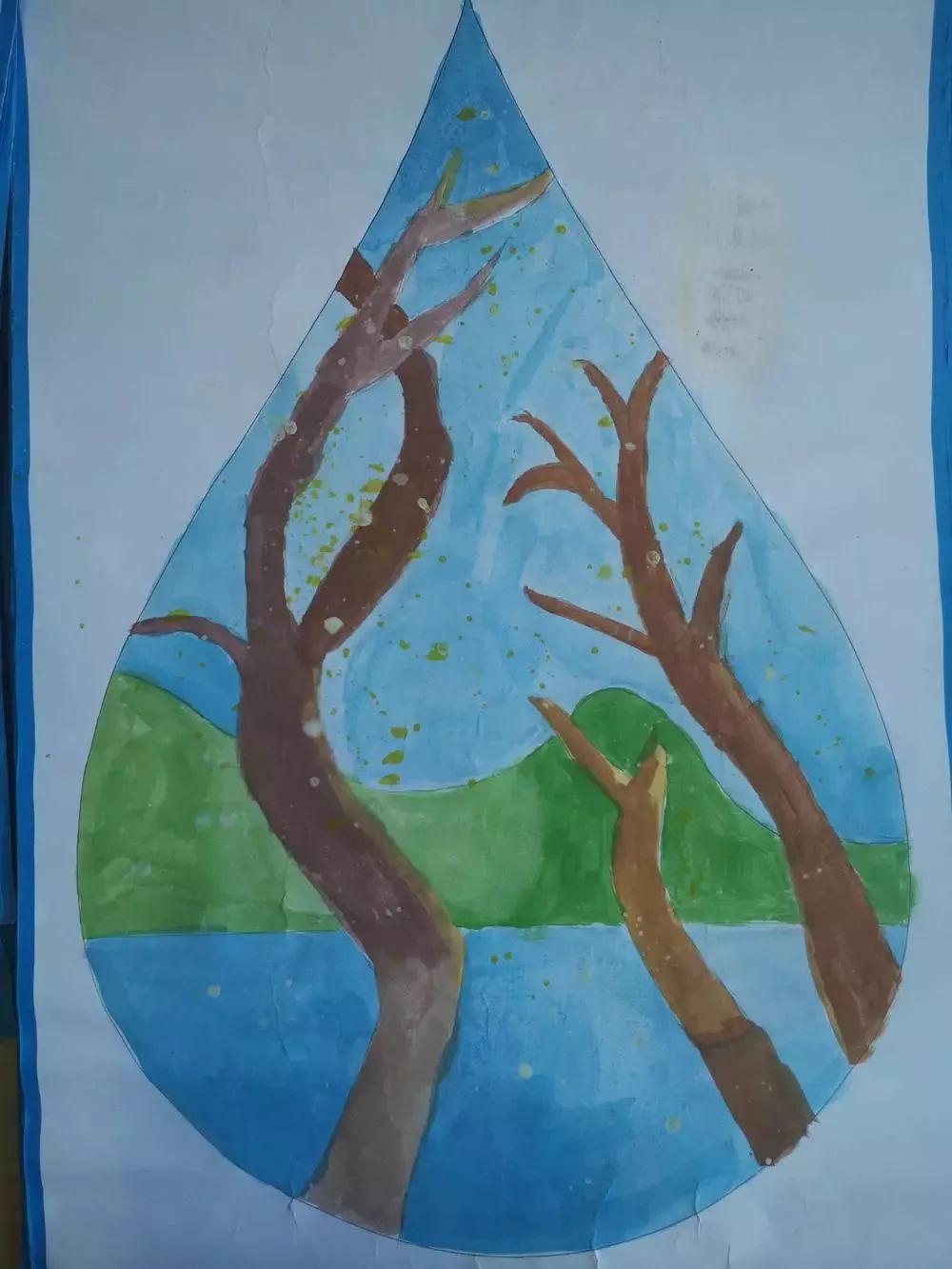 民主路小学献礼新中国70华诞共护美丽家乡河湖绘画作品展
