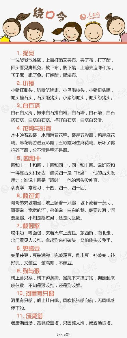
这100个高难度绕口令，能做到不NG的，绝对是语言天才！挑战一下


