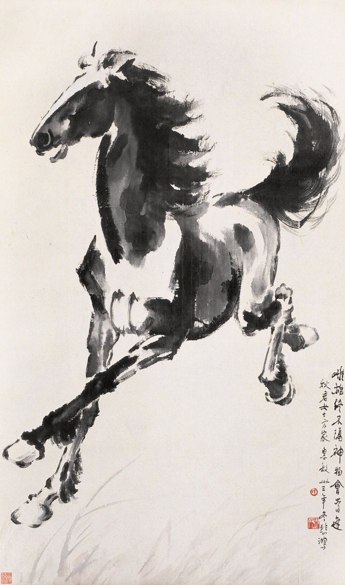 徐悲鸿的国画作品欣赏,如此瑰宝值得一看!