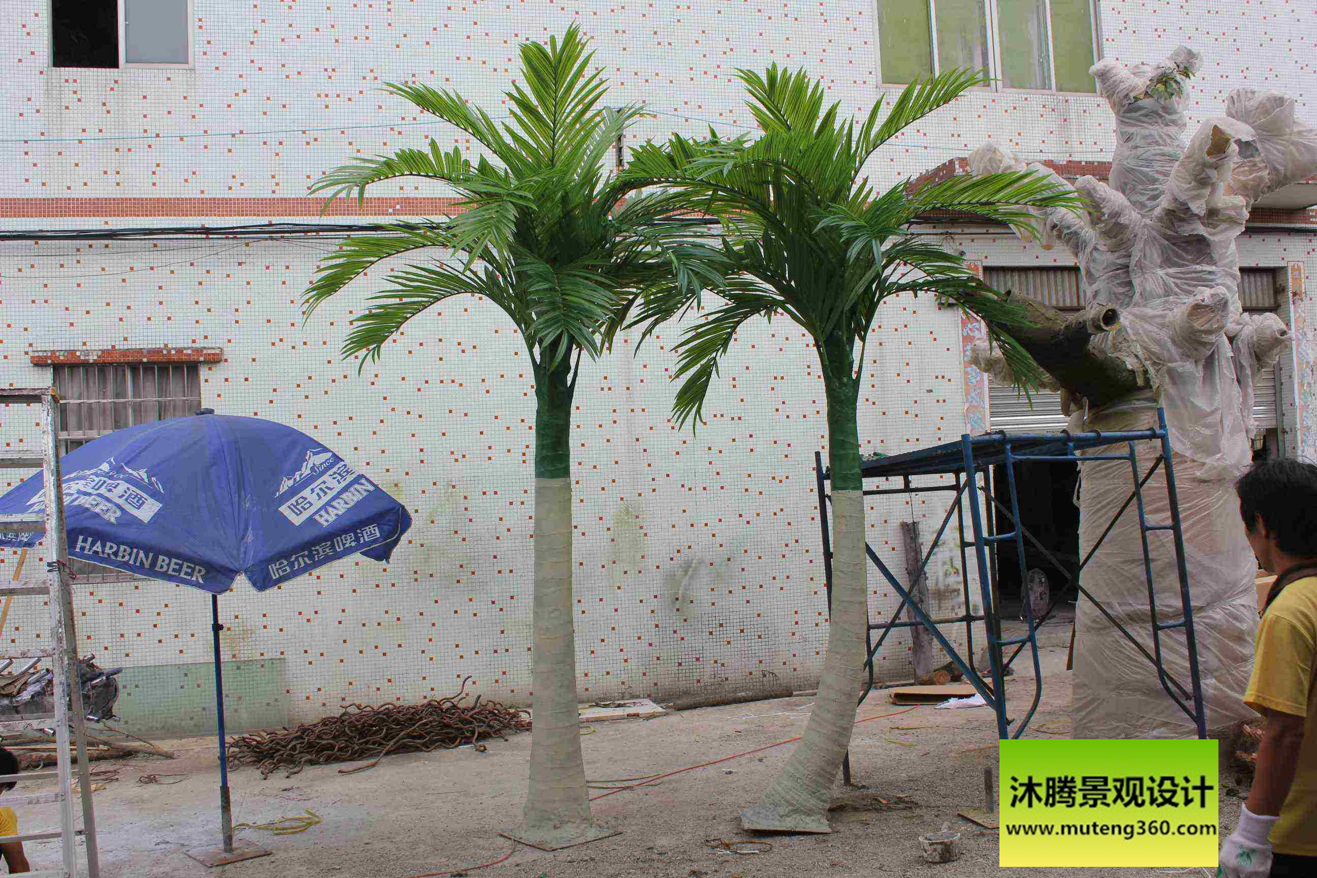 沐腾景观酒吧装饰仿真树定做大型椰子树大王椰树室外假树