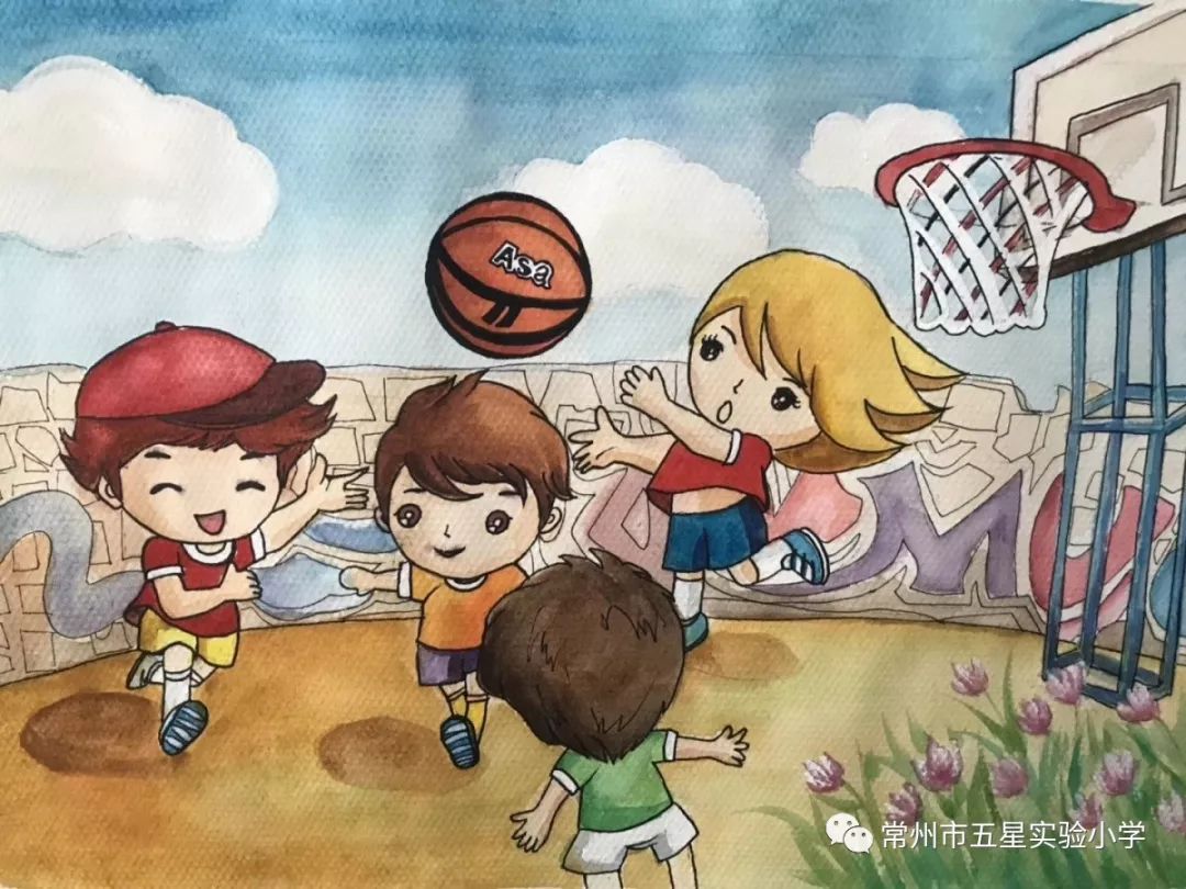 篮球节开幕式上,展出了孩子们设计的篮球节宣传海报和绘画作品.