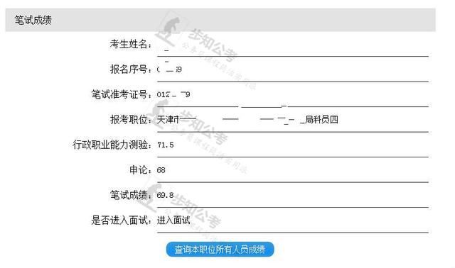 
天津市考行测71.5申论68，笔试第一，感谢步知公考！


