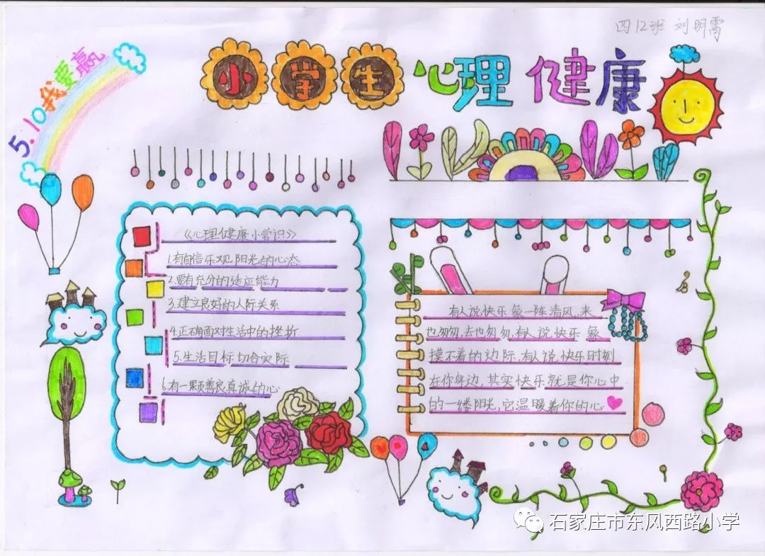 【心理健康月】东风西路小学举办心理手抄报比赛