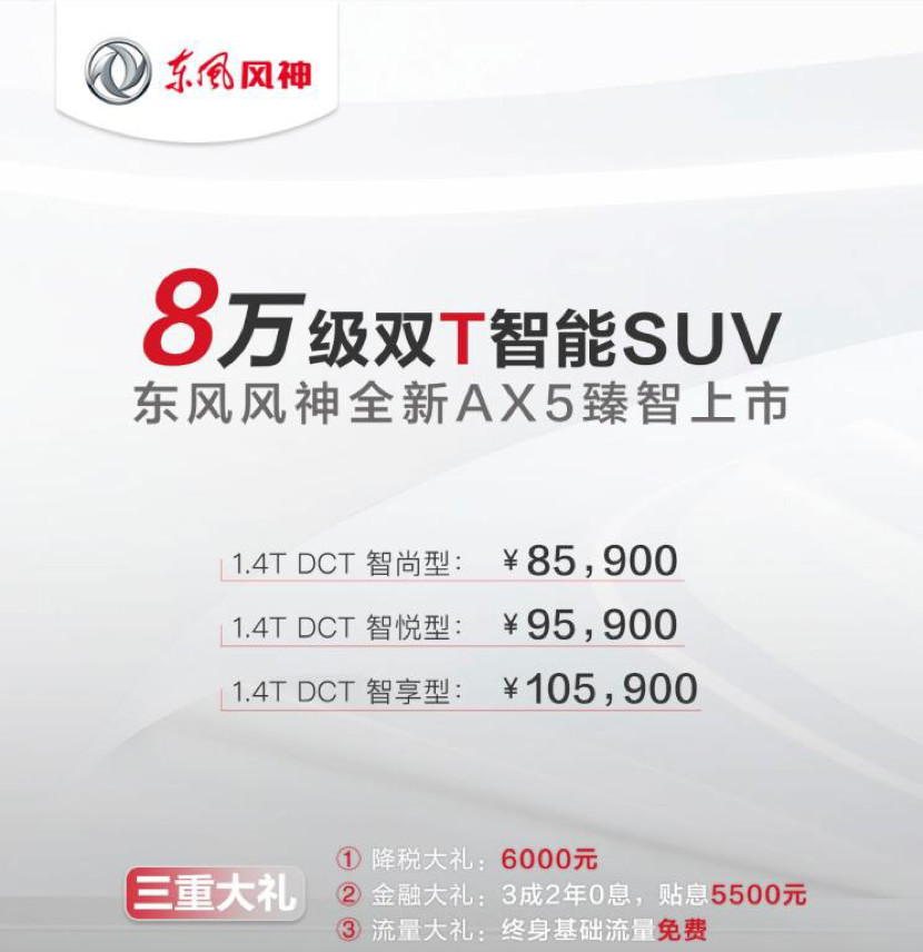 8.59万起售东风风神“双T智能SUV” AX5正式上市 必赢bwin官网