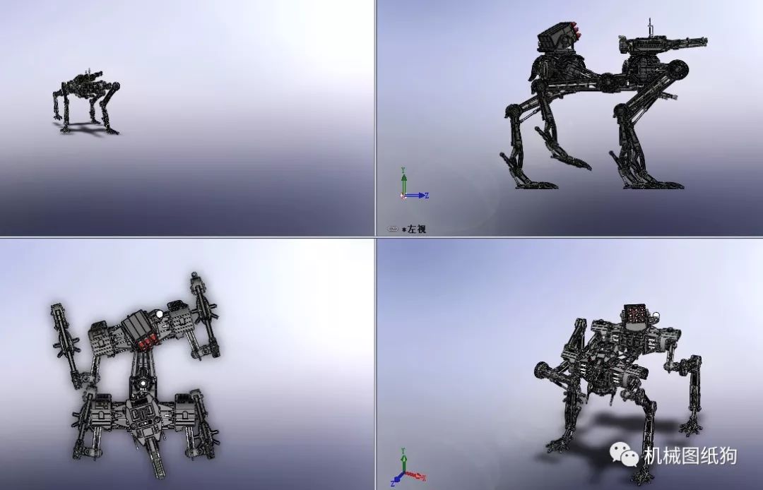 【机器人】athk k9科幻四足战斗机器人模型3d图纸 solidworks设计