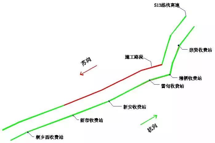 5月日起s练杭高速新市到崇贤路段将进行施工