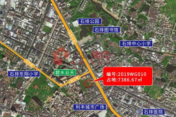 地块周边概况 编号为2019wg010地块位于石排镇谷吓,石排村,地块已