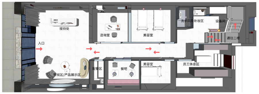 △一层平面布置动线图