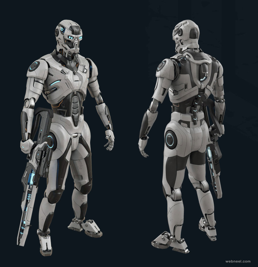 【3d设计欣赏】20个创意scific 3d机器人模型和游戏角色设计
