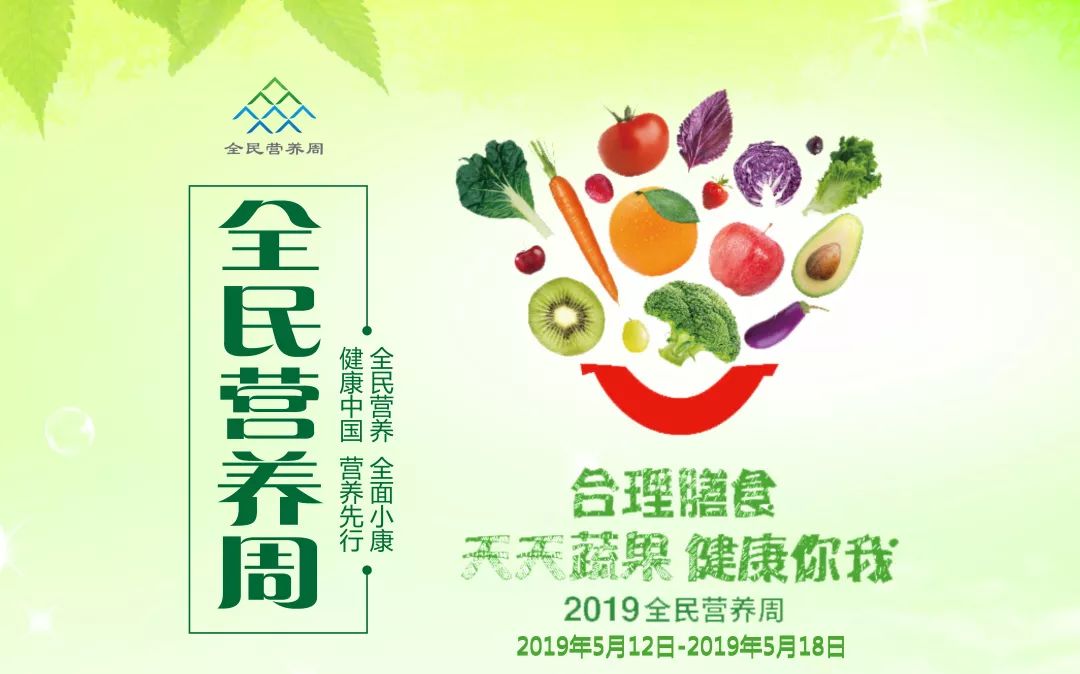 2019年全民营养周宣传专题▏合理膳食天天蔬果健康你我最后有答题抽奖