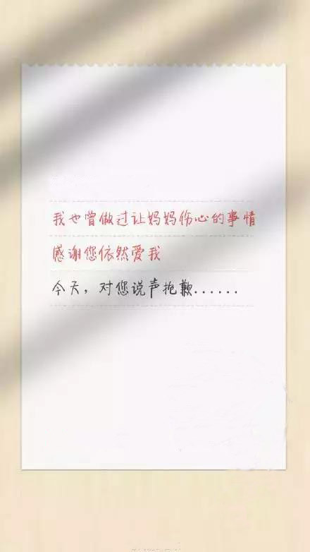 今天,对您说声抱歉