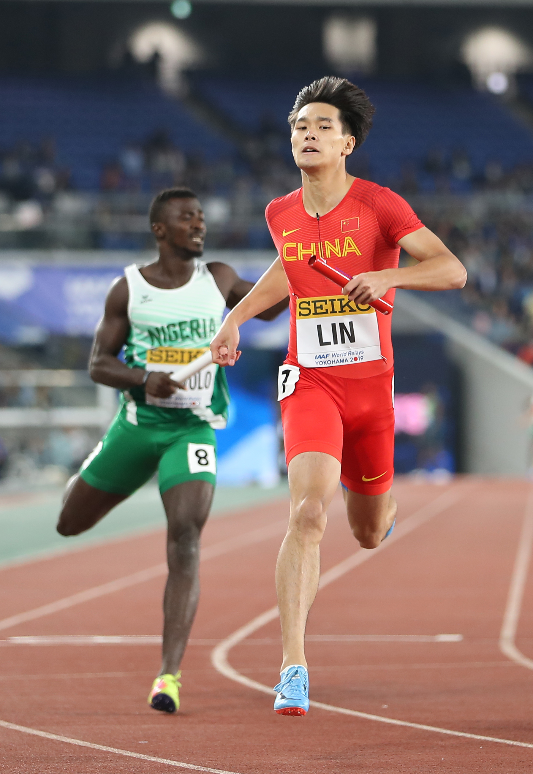 田径——世界接力赛:中国队晋级男子4x200米接力决赛