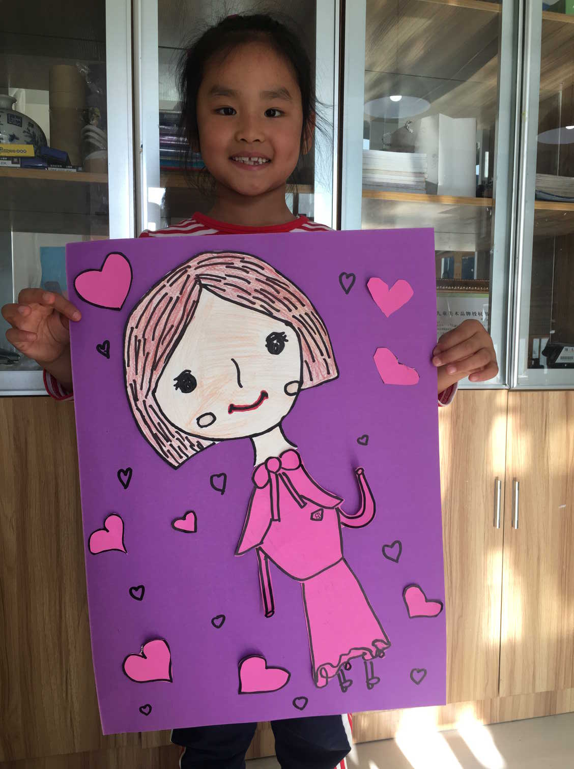 母亲节主题创意线描画作品精选二十张学生作品