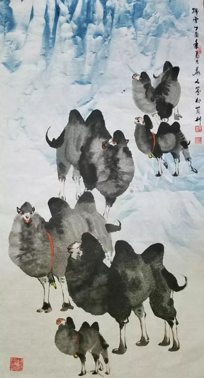 赵岩石画骆驼:一位画家的创举_甘肃