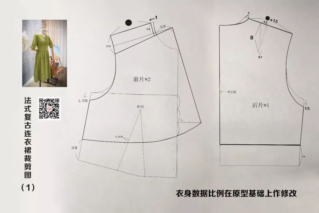 法式复古连衣裙的制作(附裁剪图)