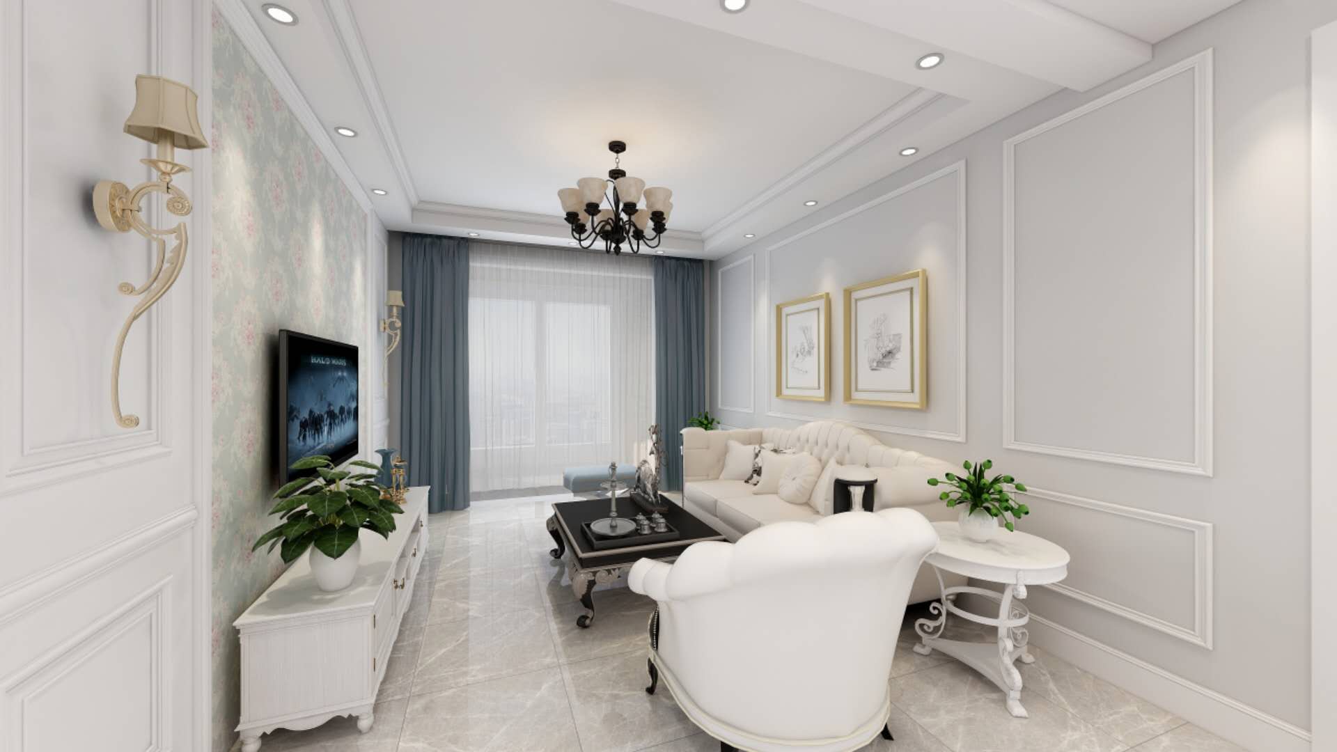 沙发背景墙装修设计石膏线 1f3a1acdc0a54cfdb4985ad96cdeca01.jpeg