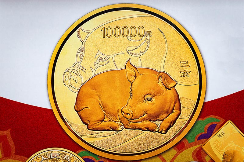 1 12 2019中国己亥(猪)年金银纪念币一套.