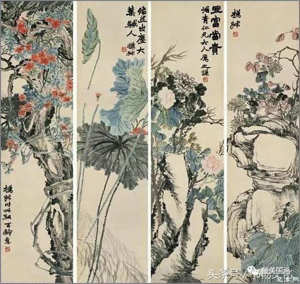 一代"海派"花鸟画大师,传统笔墨与现代的完美结合_赵之谦