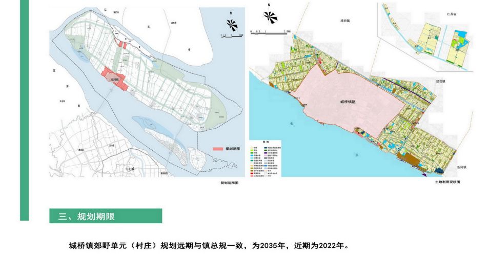 《上海市崇明区城桥镇郊野单元(村庄)规划(2017-2035》已形成初步