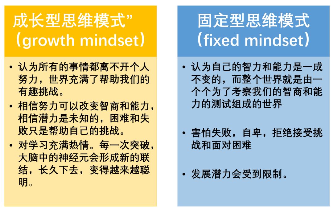 大学卡罗尔·德韦克教授发现,孩子之间的根本差异在于思维模式不同