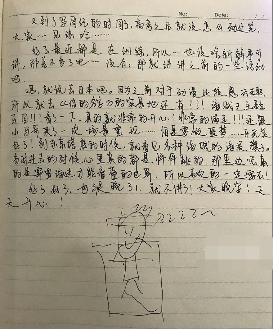 其实王俊凯画过很多次睡觉的简笔画,以前周记的结尾小凯都会画一张