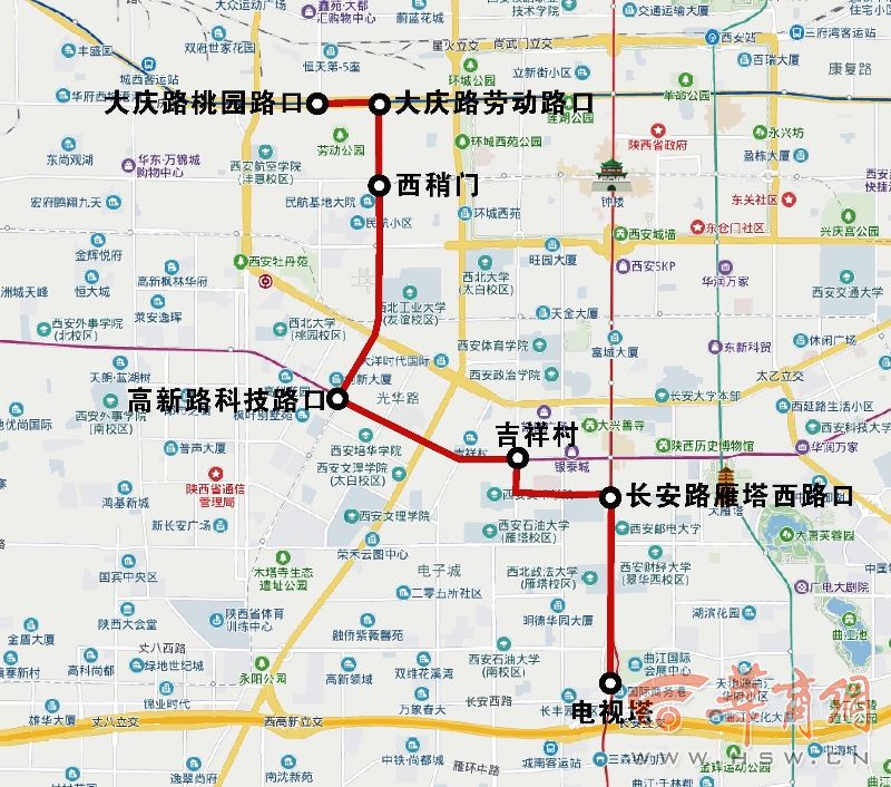 西安公交将开通198路,156路公交线路