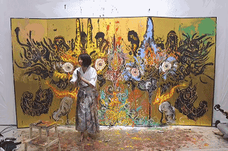 “狂野少女”绘画堪比毕加索，有8 亿人在看她作画