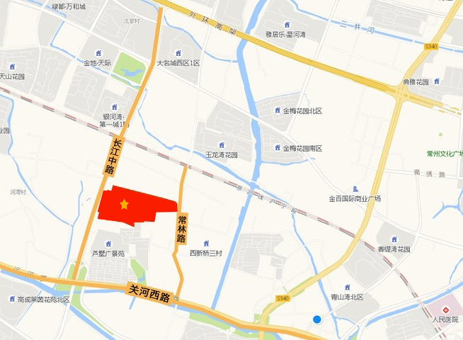 长江中路东侧,港务路南侧(钟楼区常林a)地块,出让面积71643,1.