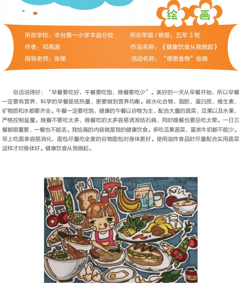 营养周】丰台区"营在校园美食"征集之"感恩食物"优秀作品展②_绘画