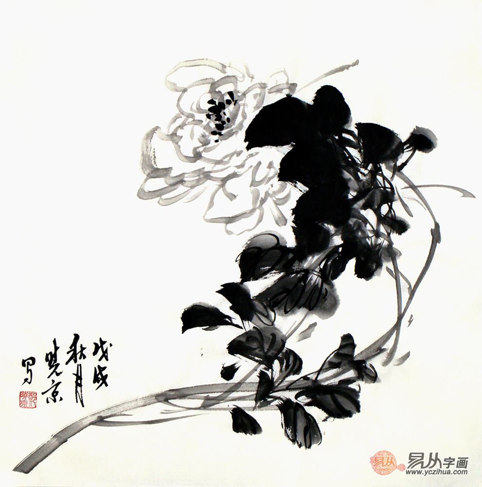 郑晓京花鸟画作品欣赏:郑晓京牡丹画 独特的艺术风格