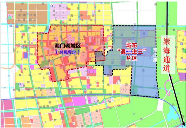 海门科技馆,东洲公园,江海博物馆等,另外地块西侧规划为东海绿廊走廊