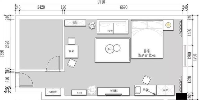 45平长条形小公寓花2万打造小清新