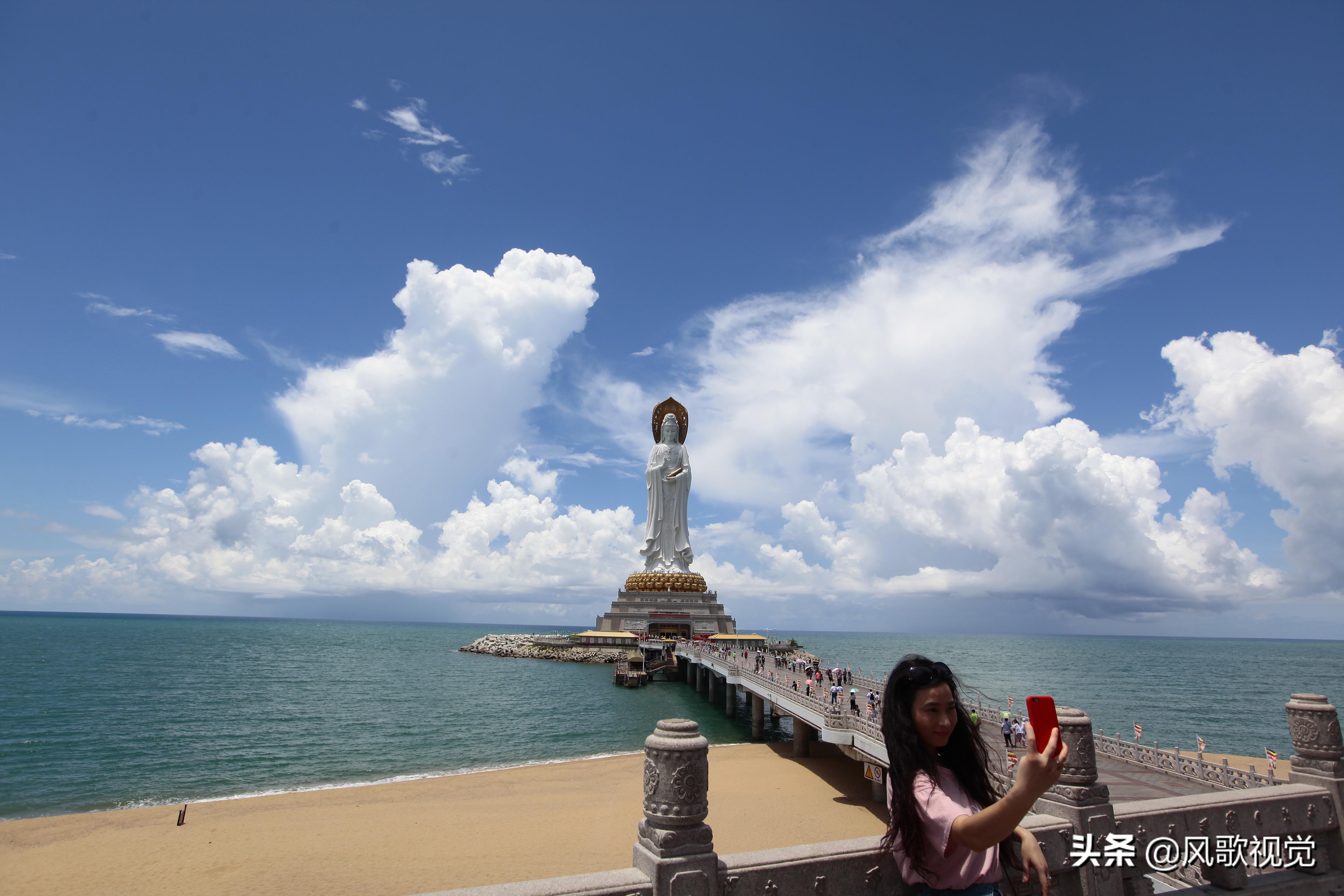 初夏时光三亚碧海蓝天美景令人神往圣洁的南海观音入画来