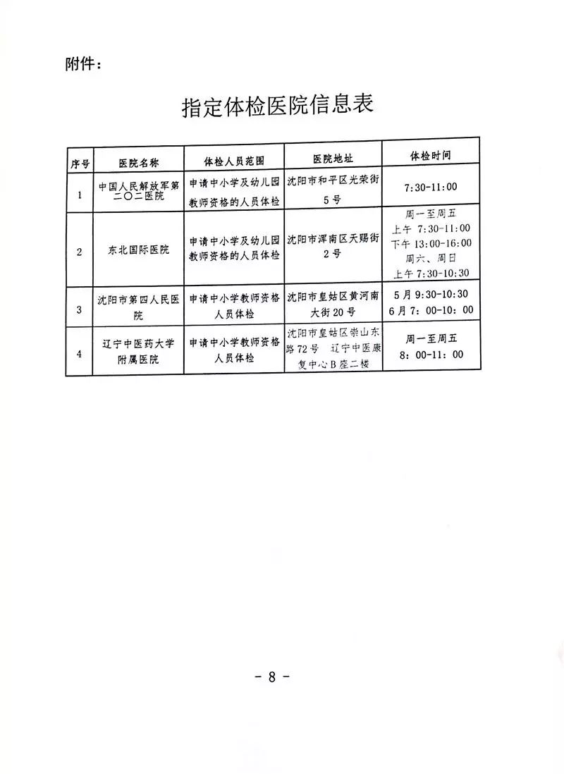 教师资格证认定体检表