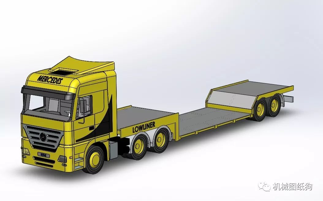 【工程机械】mercedes lowliner大卡车简易模型3d图纸