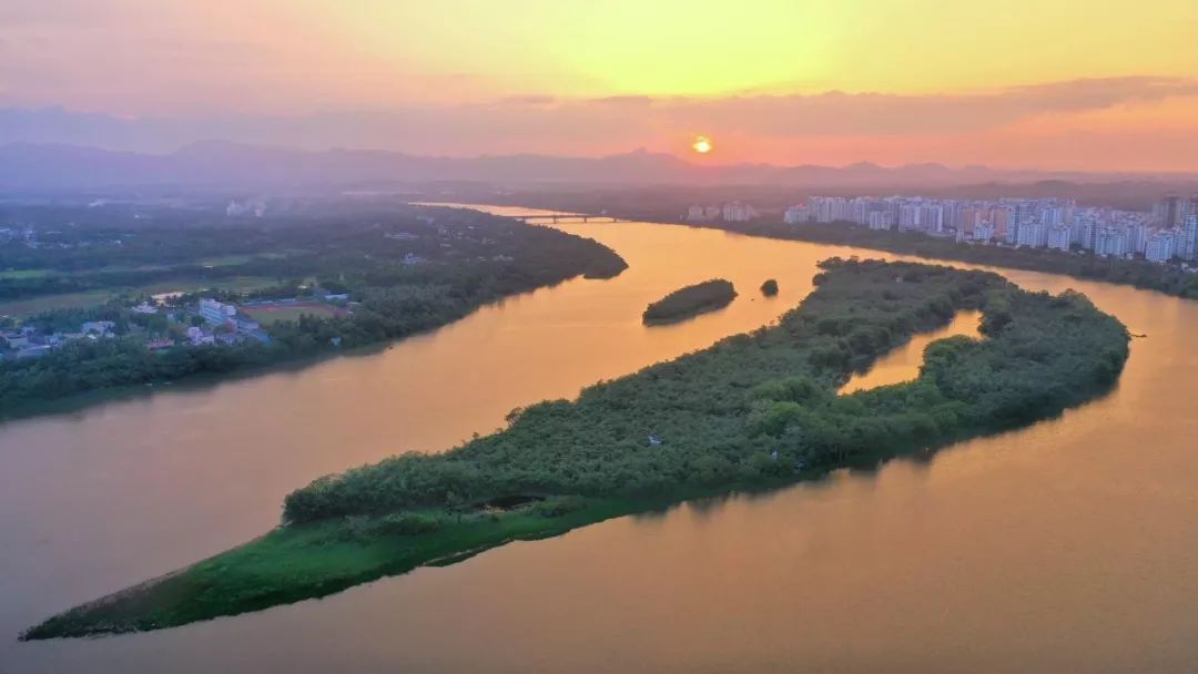 图说琼海:万泉河日落景象